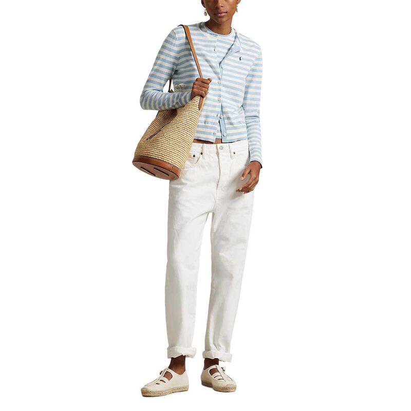 Polo Ralph Lauren Striped Cotton Blend Crewneck Cardigan image number 3